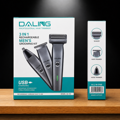 DIALING 3 in 1 Professional Trimmer For Mens With 4 Clippers