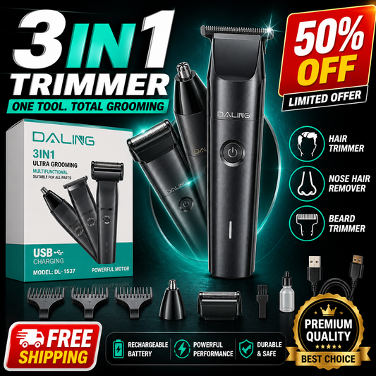 DIALING 3 in 1 Professional Trimmer For Mens With 4 Clippers