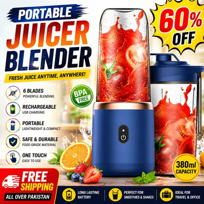 Portable Juicer Blender Rechargeable Mini Bottle with 6 Blades