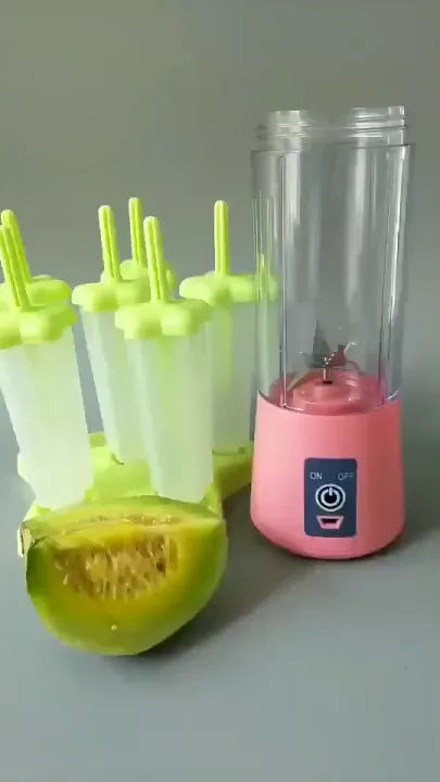 Portable Rechargeable Mini Juicer Machine - 6 Blades and Solid Material