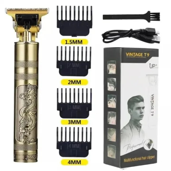 1 in 1 Vintage T9 Trimmer For Men with Metal Golden Body