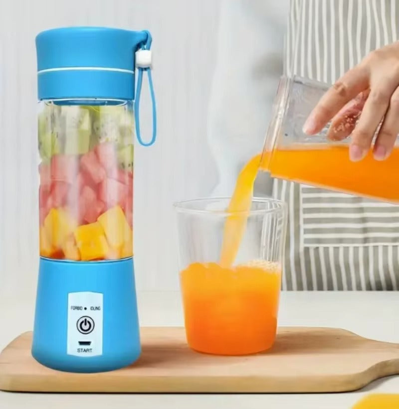 Portable Rechargeable Mini Juicer Machine - 6 Blades and Solid Material