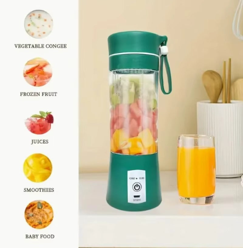 Portable Rechargeable Mini Juicer Machine - 6 Blades and Solid Material
