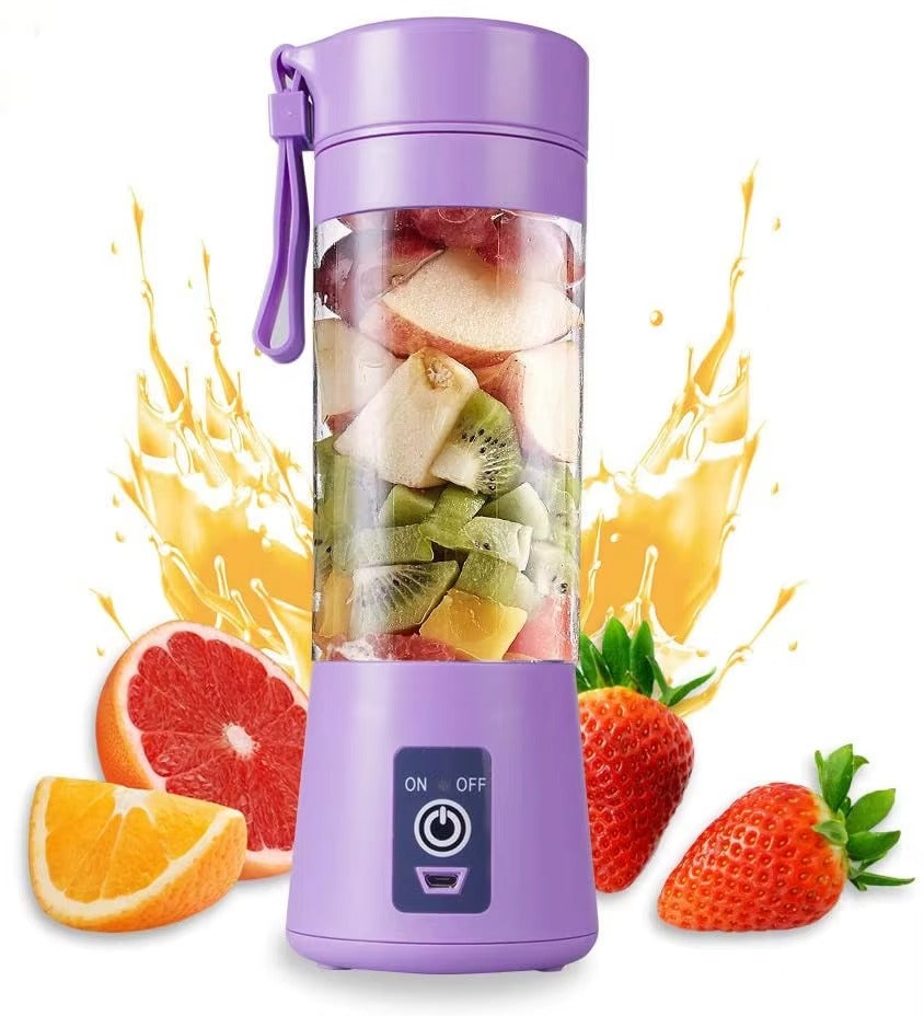 Portable Rechargeable Mini Juicer Machine - 6 Blades and Solid Material