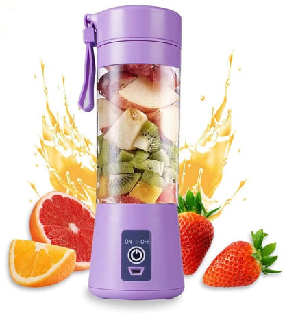 Portable Rechargeable Mini Juicer Machine - 6 Blades and Solid Material